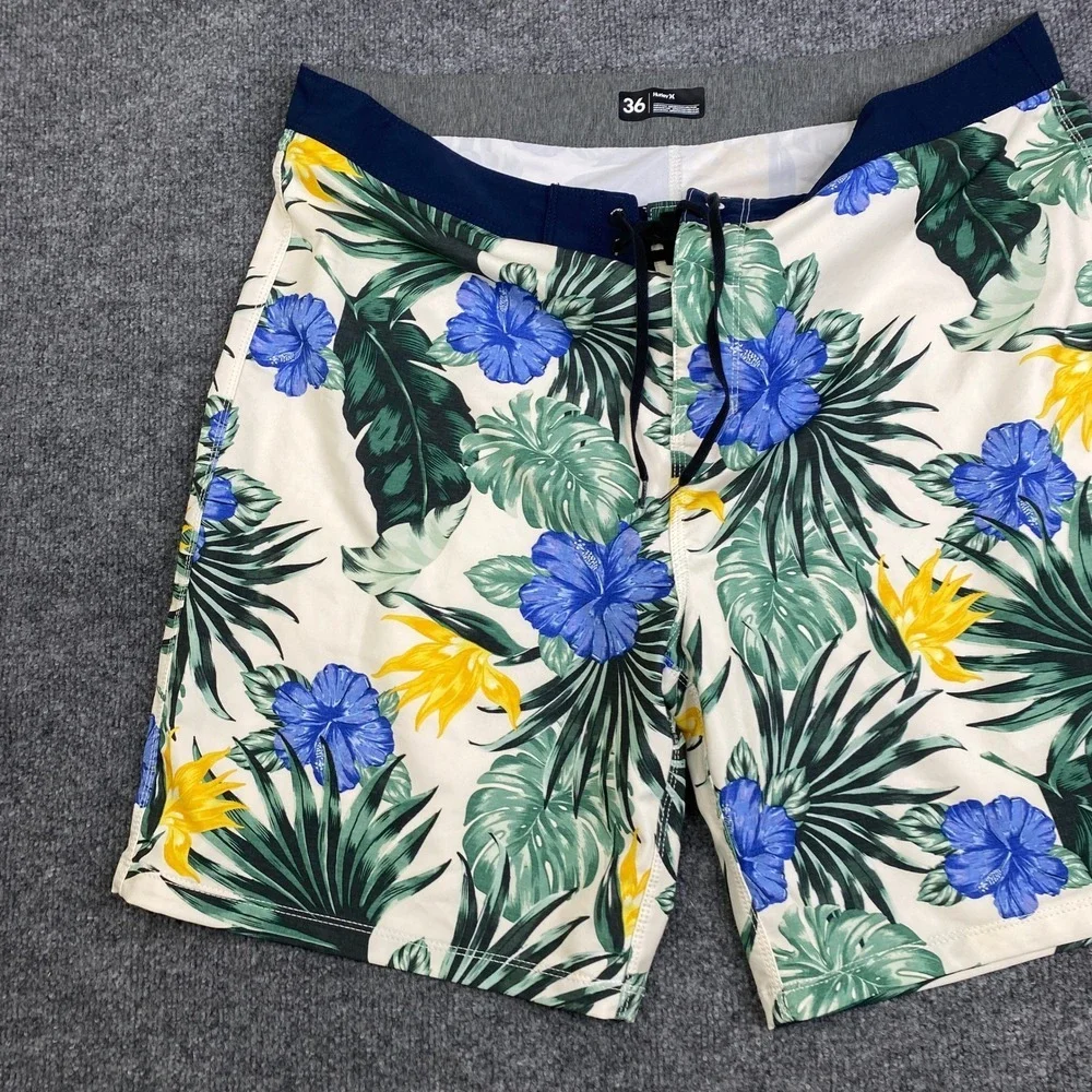 Hurley Phantom Mens Board Shorts 36 Tropical Floral Hibiscus Swim Trunks CJ5103